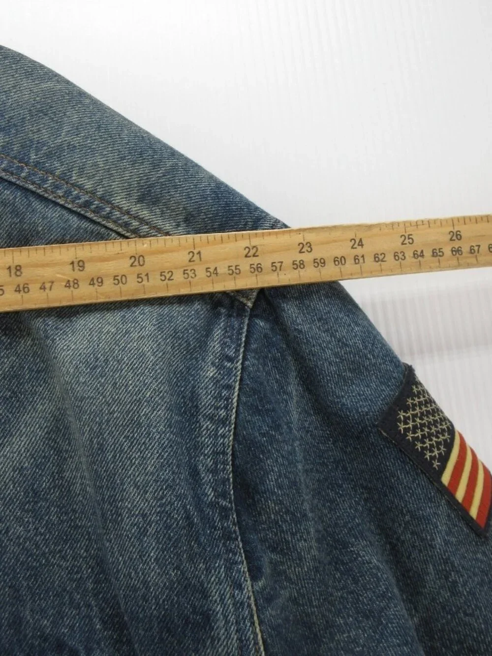 Polo Ralph Lauren Jacket 2XB Big Trucker Sherpa Lined USA Flag Denim
